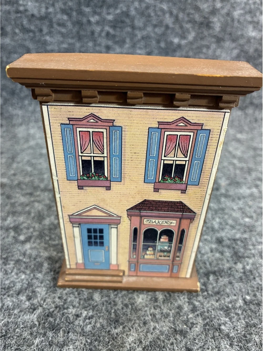 Vintage Ashley & Ross Wooden Miniature Schoolhouse and Bakery Building Set
